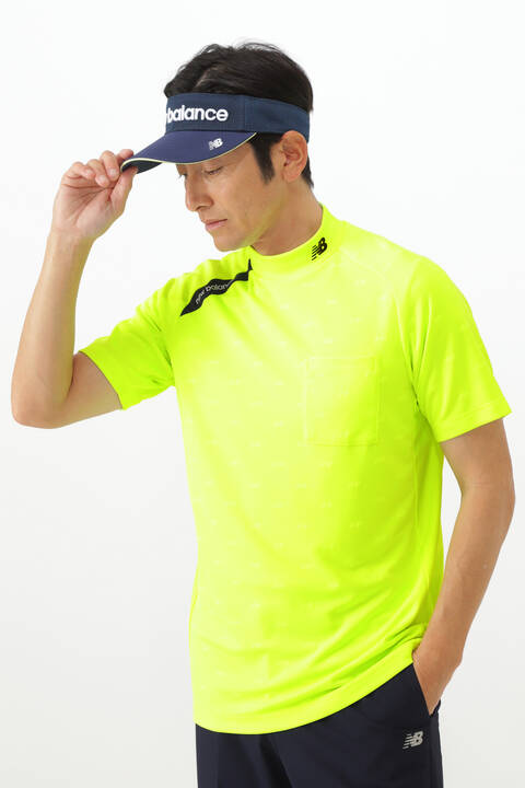 NBモノグラム 半袖 モックネック プルオーバー (MENS WORLD)