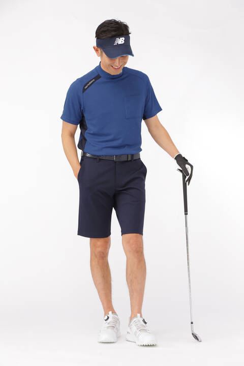 NBモノグラム 半袖 モックネック プルオーバー (MENS WORLD)