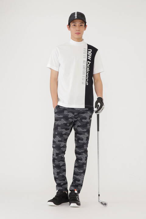 バイカラー 半袖 モックネック プルオーバー (MENS SPORT)