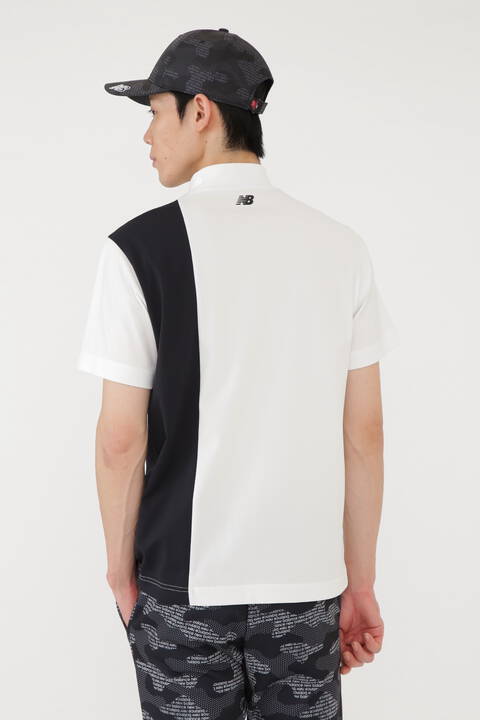 new balance golf】バイカラー 半袖 モックネック プルオーバー (MENS SPORT)