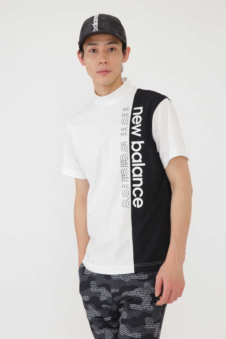 バイカラー 半袖 モックネック プルオーバー (MENS SPORT)