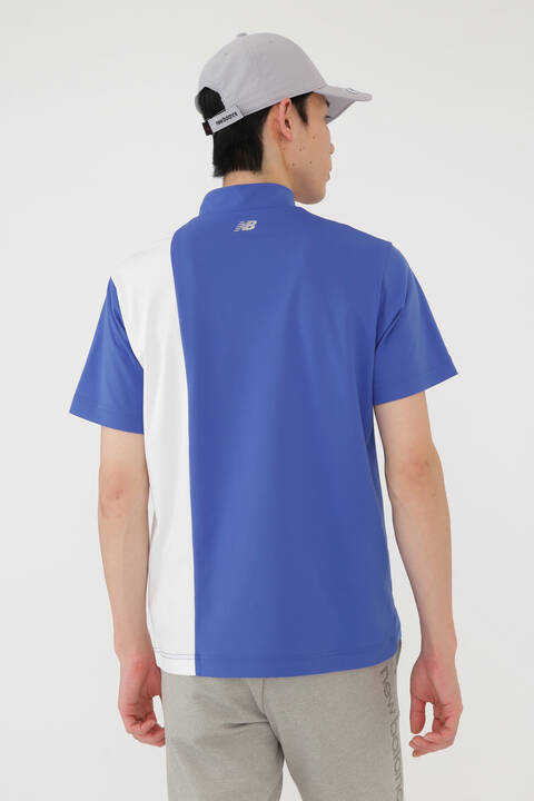 バイカラー 半袖 モックネック プルオーバー (MENS SPORT)