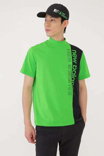 バイカラー 半袖 モックネック プルオーバー (MENS SPORT)