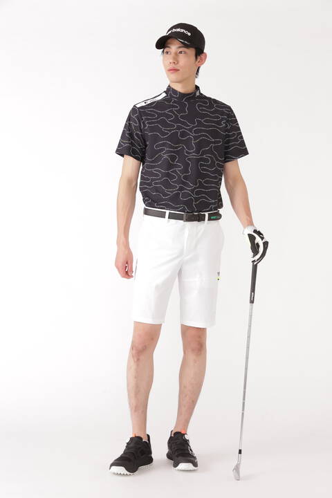 ループロゴライン 半袖 モックネック プルオーバー (MENS SPORT)