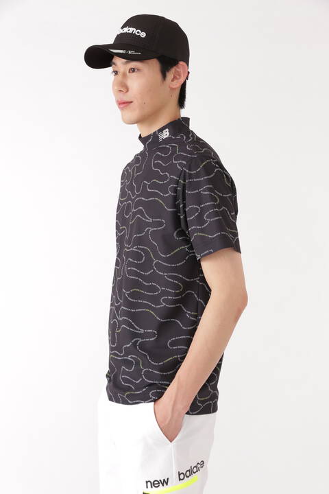 ループロゴライン 半袖 モックネック プルオーバー (MENS SPORT)