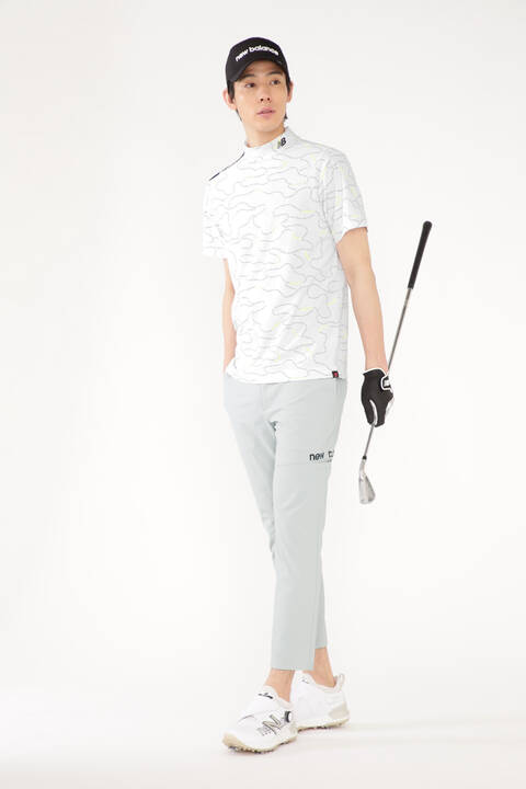 ループロゴライン 半袖 モックネック プルオーバー (MENS SPORT)