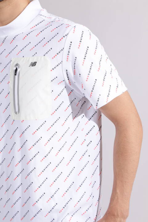 【直営店舗限定】バイアスロゴ 半袖 モックネック プルオーバー (MENS)