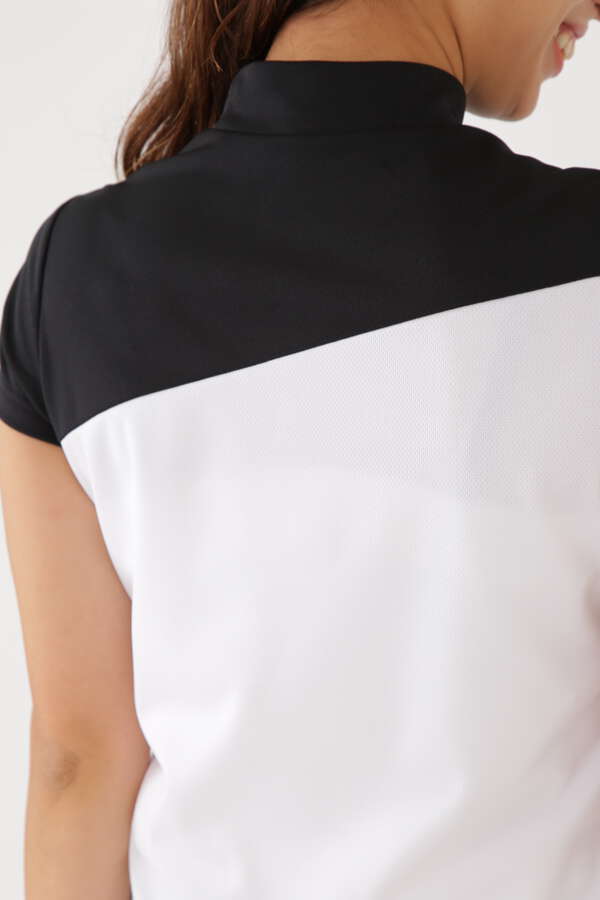 バイカラー メッシュダブルフェイス モックネック プルオーバー (WOMENS SPORT)
