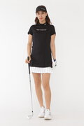 フラワーレース 半袖 モックネック ロング丈シャツ (WOMENS SPORT)