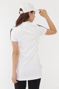 フラワーレース 半袖 モックネック ロング丈シャツ (WOMENS SPORT)