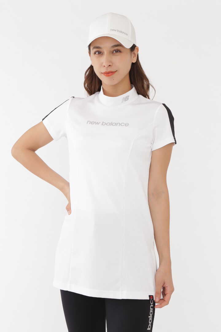 フラワーレース 半袖 モックネック ロング丈シャツ (WOMENS SPORT)