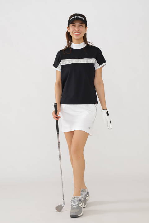 メッシュロゴ 半袖 モックネック プルオーバー (WOMENS SPORT)
