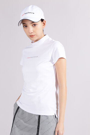 【直営店舗限定】トーナルクリアロゴ 半袖 モックネック プルオーバー (WOMENS)