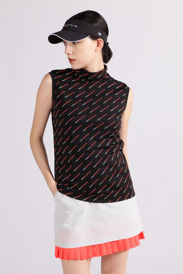【直営店舗限定】バイアスロゴ 半袖 モックネック プルオーバー (WOMENS)