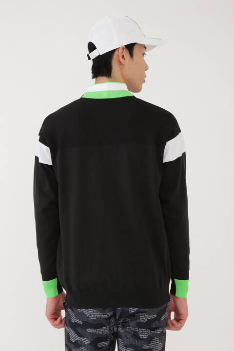 ボーダー×ロゴ×プレーン クルーネック ニット プルオーバー (MENS SPORT)