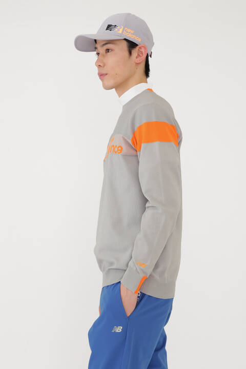 ボーダー×ロゴ×プレーン クルーネック ニット プルオーバー (MENS SPORT)