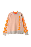 メッシュジャカード×リピートロゴ オフモックネック ニット プルオーバー (WOMENS SPORT)