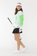 メッシュジャカード×リピートロゴ オフモックネック ニット プルオーバー (WOMENS SPORT)