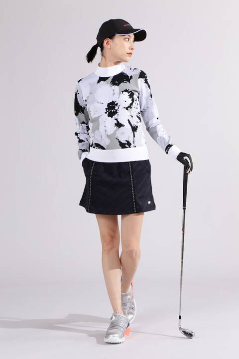 【直営店舗限定】ハイビスカス 長袖 モックネック ニット プルオーバー (WOMENS)
