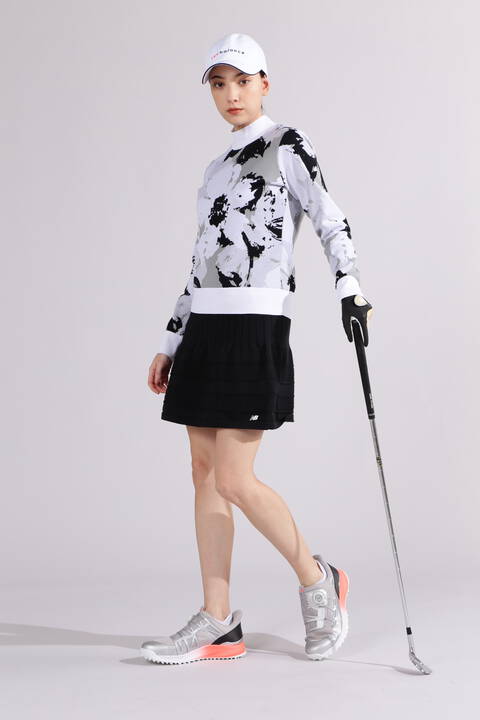 【直営店舗限定】ハイビスカス 長袖 モックネック ニット プルオーバー (WOMENS)