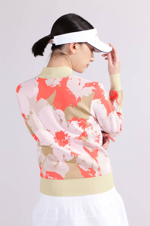 【直営店舗限定】ハイビスカス 長袖 モックネック ニット プルオーバー (WOMENS)