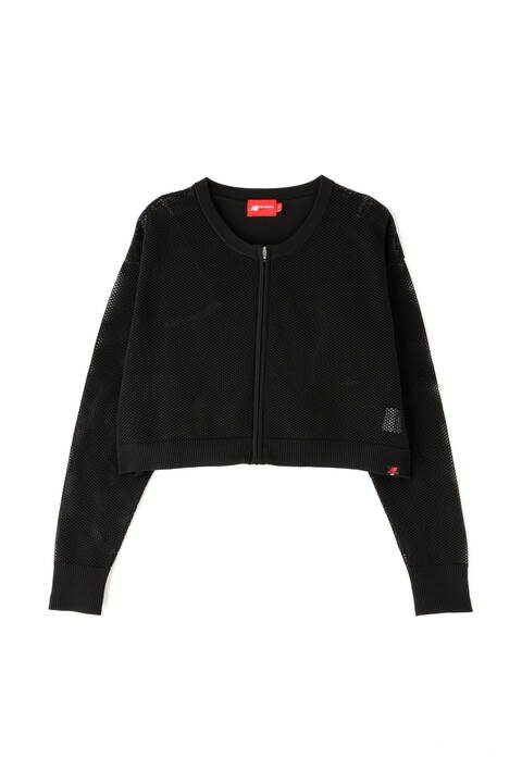 メッシュ ニット ショート丈 ブルゾン (WOMENS SPORT)