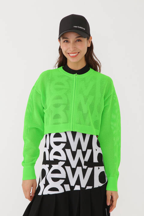 メッシュ ニット ショート丈 ブルゾン (WOMENS SPORT)