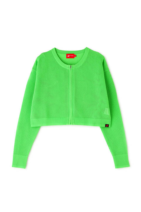 メッシュ ニット ショート丈 ブルゾン (WOMENS SPORT)