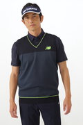 ソリッド×ボーダー Vネック ニット ベスト (MENS WORLD)