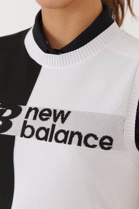 バイカラー クルーネック ニット ベスト (WOMENS SPORT)
