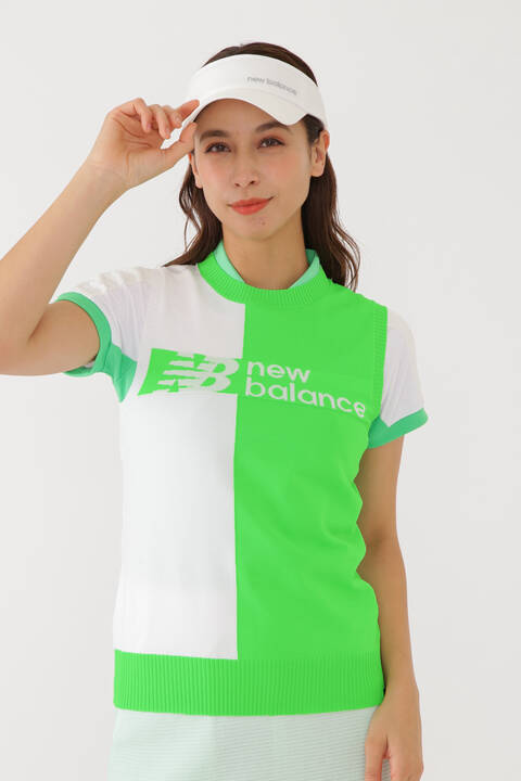 バイカラー クルーネック ニット ベスト (WOMENS SPORT)