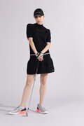 【直営店舗限定】ハーフスリーブ モックネック ニット プルオーバー (WOMENS)