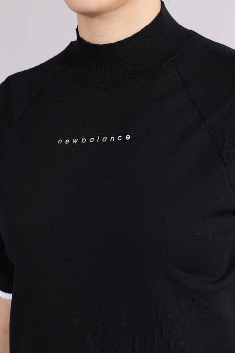 【直営店舗限定】ハーフスリーブ モックネック ニット プルオーバー (WOMENS)