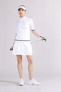 【直営店舗限定】ハーフスリーブ モックネック ニット プルオーバー (WOMENS)