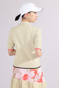 【直営店舗限定】ハーフスリーブ モックネック ニット プルオーバー (WOMENS)
