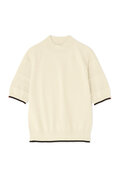 【直営店舗限定】ハーフスリーブ モックネック ニット プルオーバー (WOMENS)