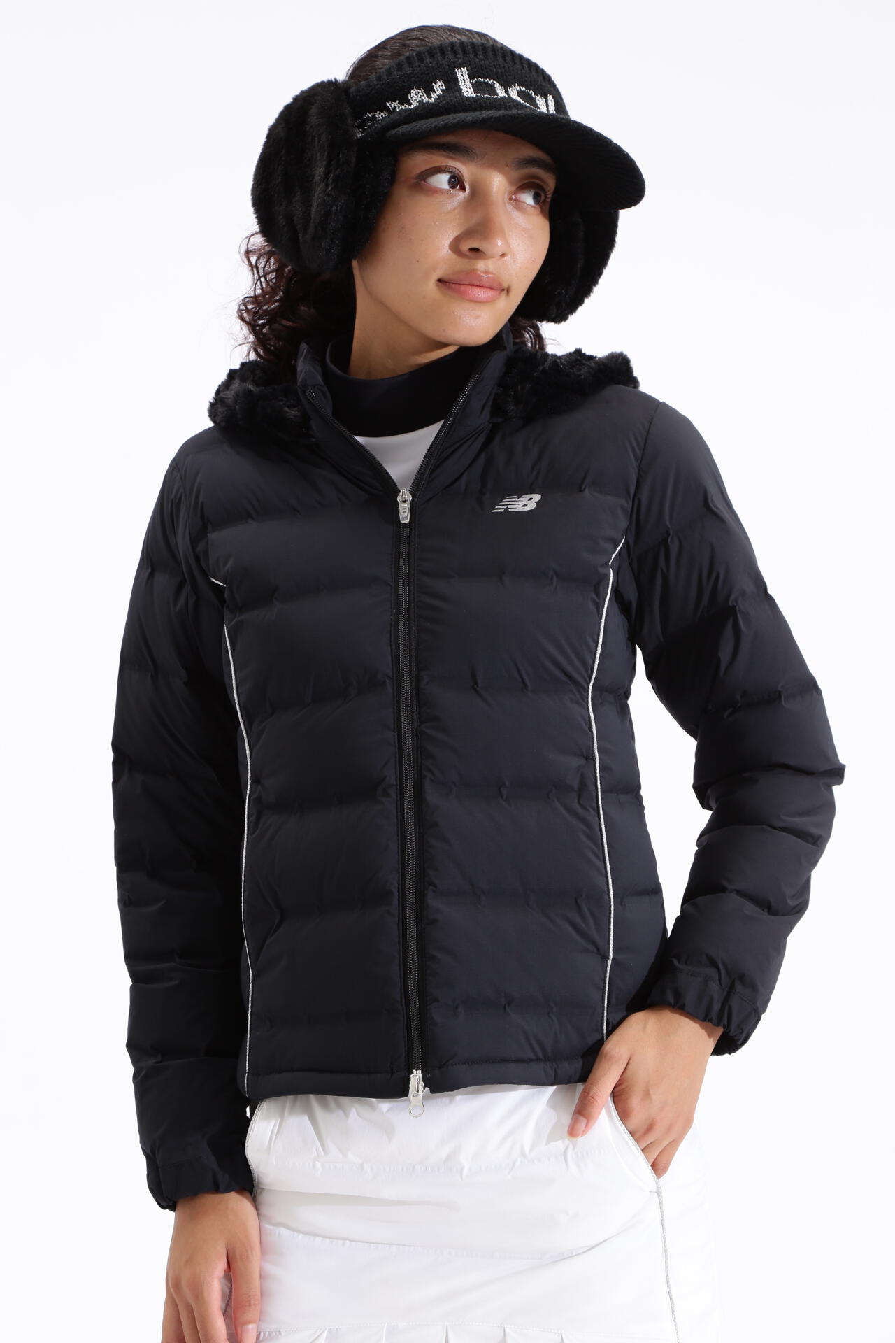 脱着ファーフード付き ライトダウン フルジップ ジャケット (WOMENS SPORT)