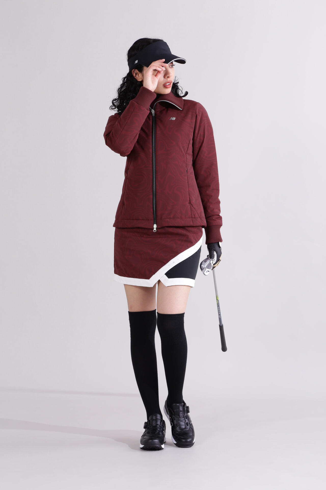【直営店舗限定】マーブル柄 フルジップ 中綿 ブルゾン (WOMENS)