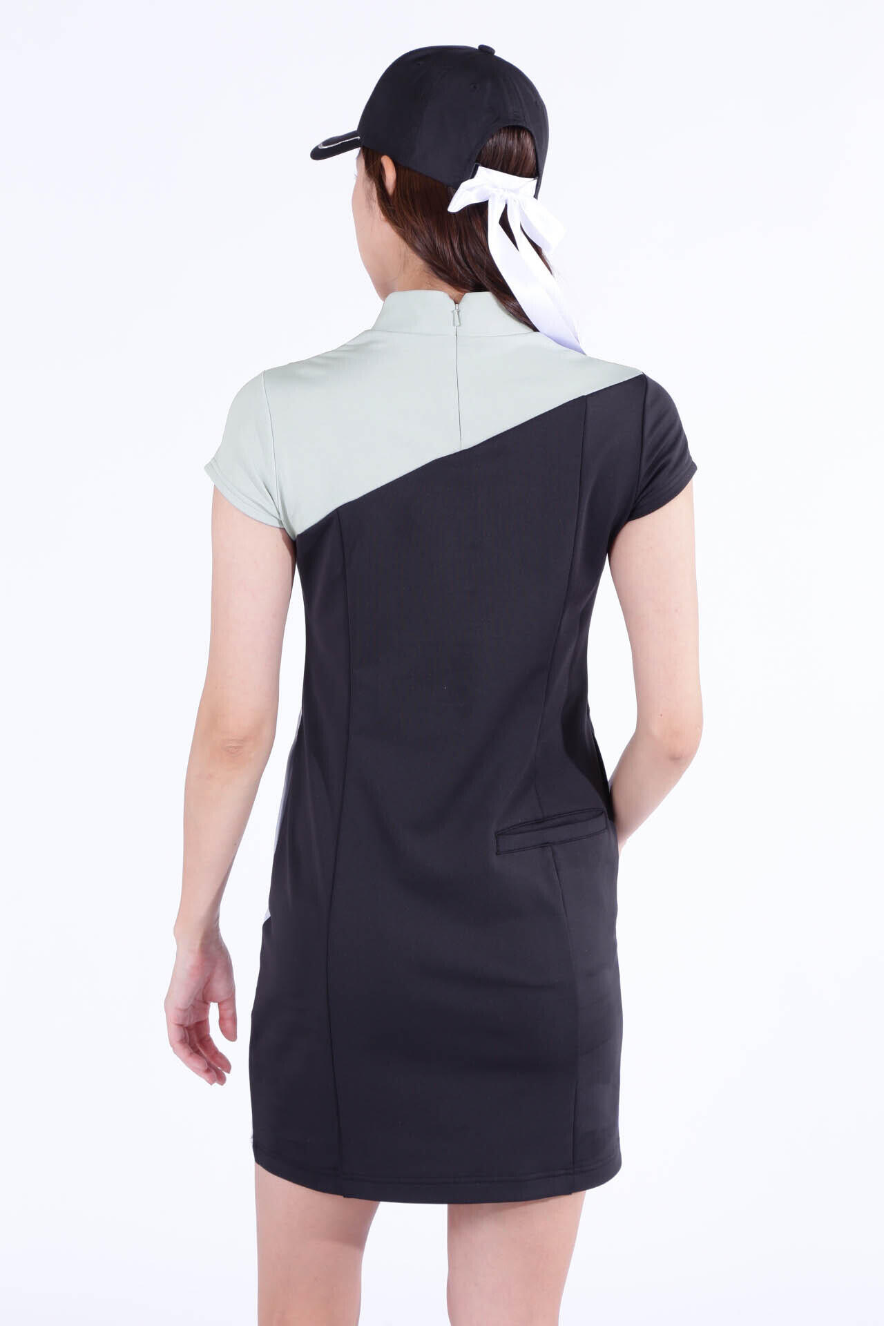 トリコット 半袖 モックネック ワンピース (WOMENS WORLD)