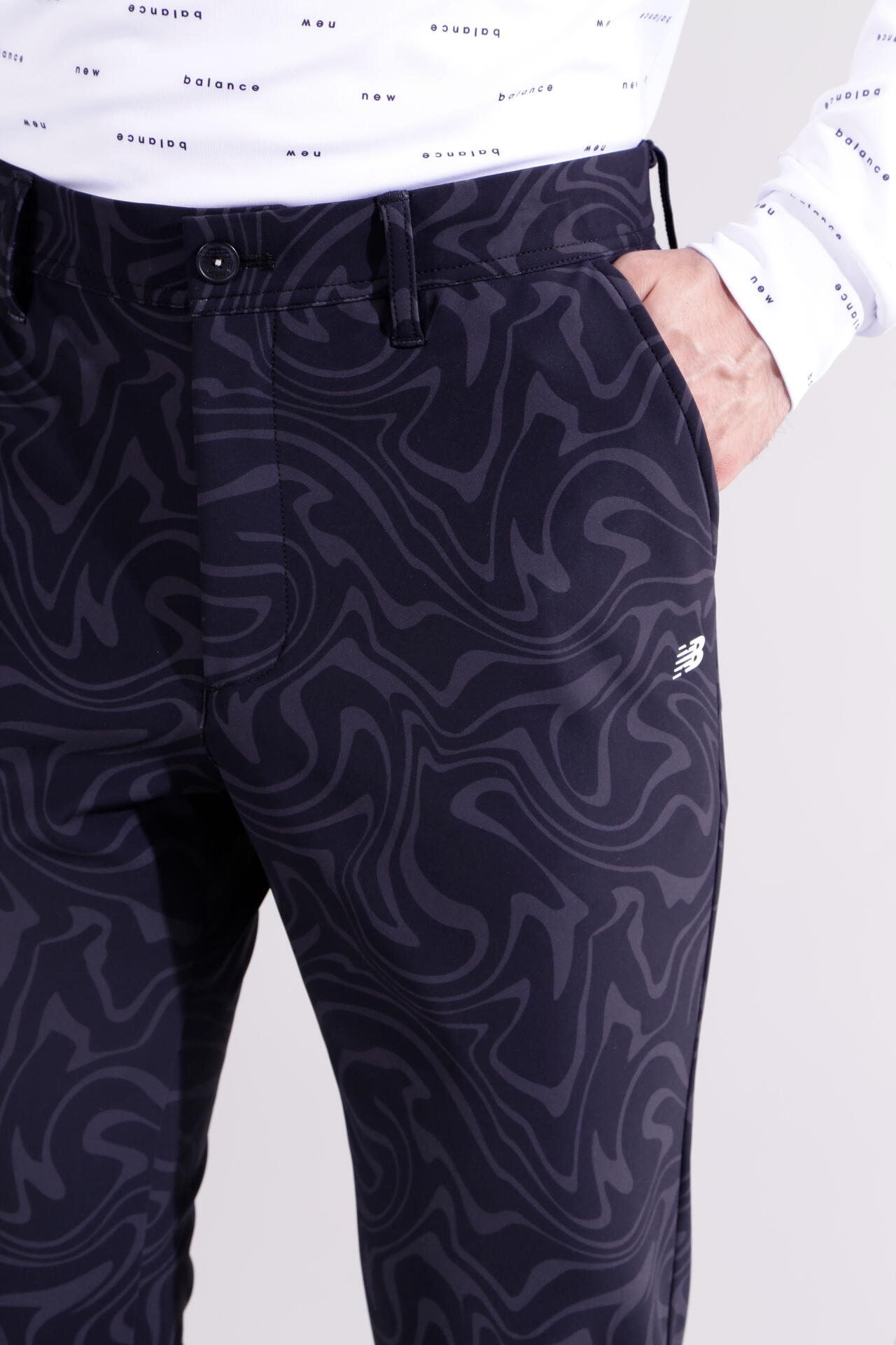 【直営店舗限定】マーブル柄 スリム ロングパンツ (MENS)