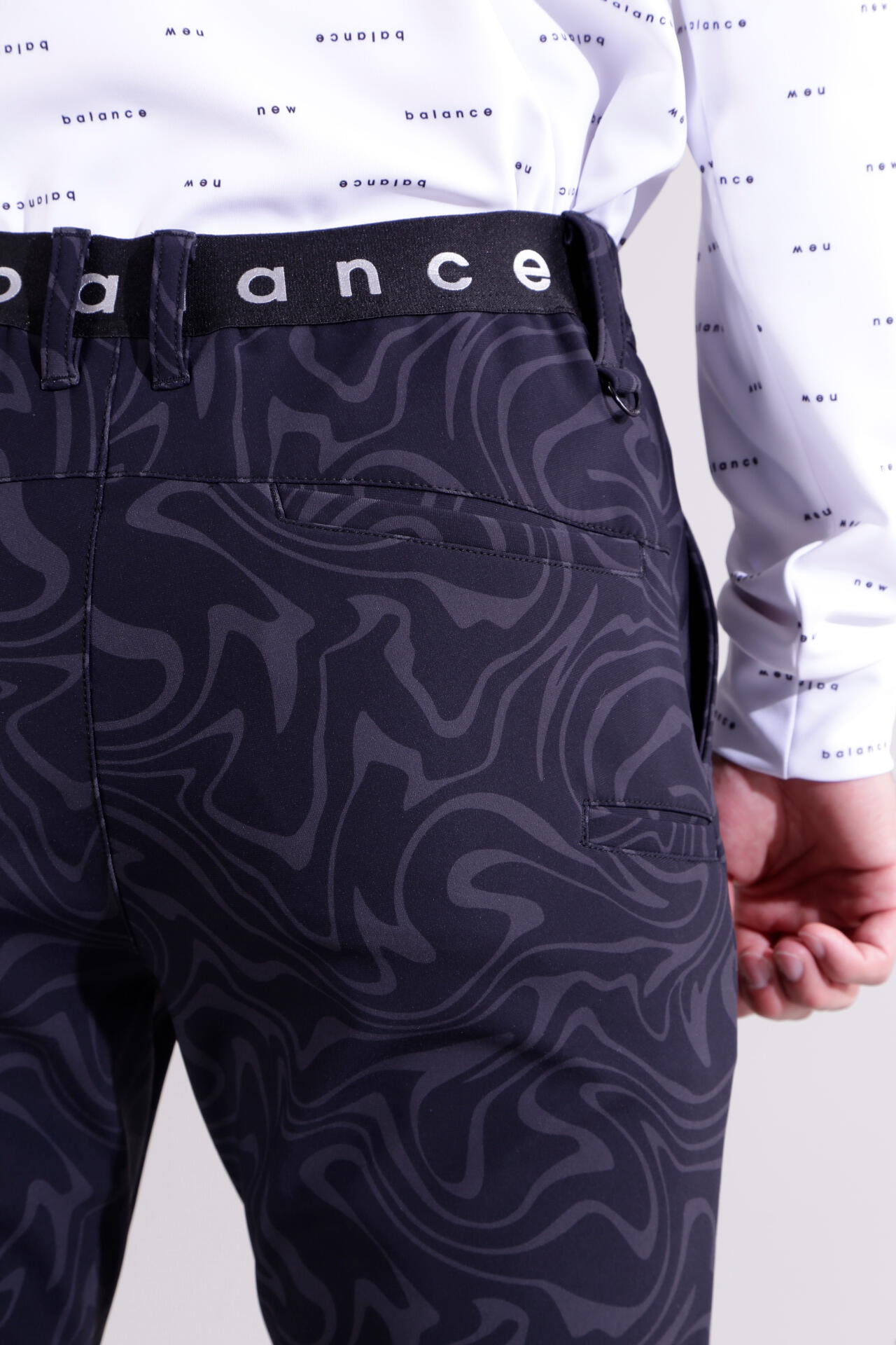【直営店舗限定】マーブル柄 スリム ロングパンツ (MENS)
