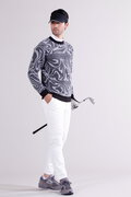 【直営店舗限定】マーブル柄 スリム ロングパンツ (MENS)