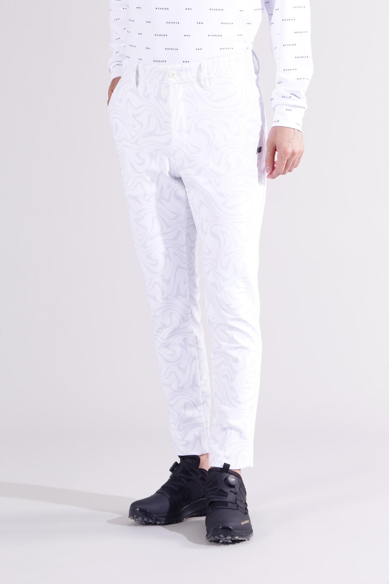 【直営店舗限定】マーブル柄 スリム ロングパンツ (MENS)