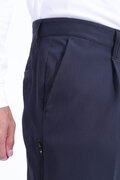 ストレッチ ワンタック ワイド ロングパンツ (MENS WORLD)