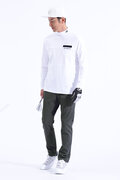 高密ツイルニット 5ポケット スウェット スリム ロングパンツ (MENS WORLD)