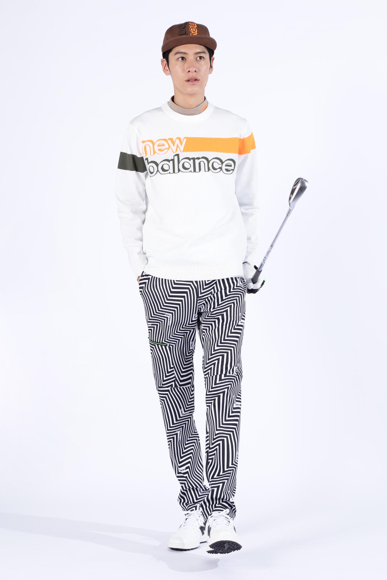 ゼブラ柄 スウェット スリム ロングパンツ (MENS)