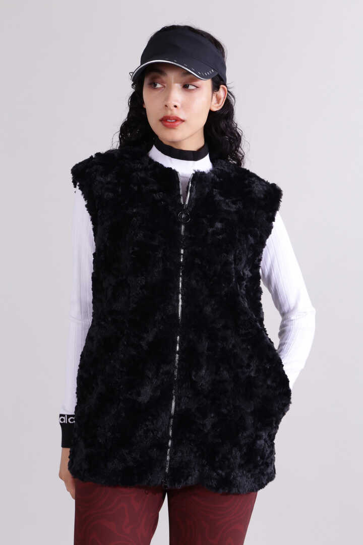 【直営店舗限定】防風ストレッチ総裏 フルジップ ファーベスト (WOMENS)