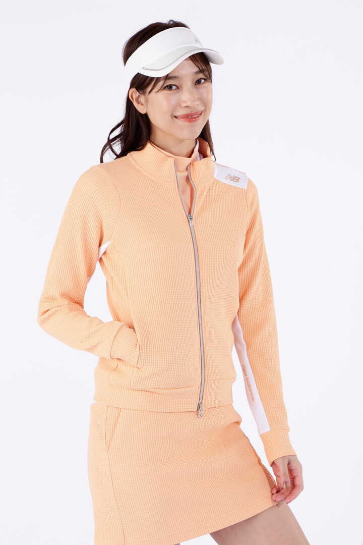 針抜きワッフル×ダンボールニット裏起毛 スウェット トラックジャケット (WOMENS WORLD)
