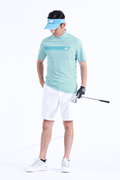 リフレクションボーダー 半袖 モックネック プルオーバー (MENS WORLD)