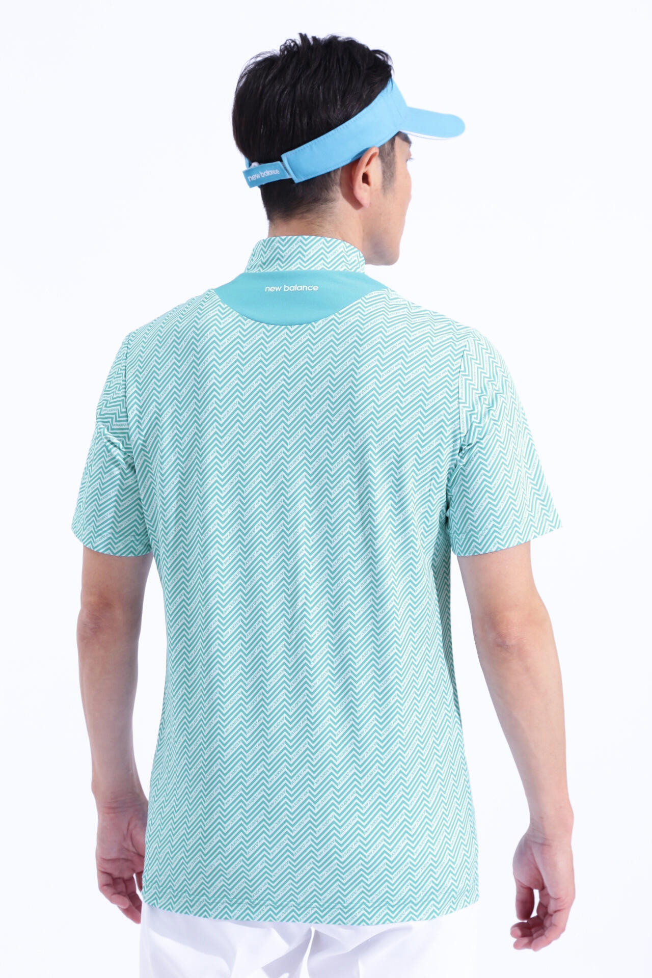 リフレクションボーダー 半袖 モックネック プルオーバー (MENS WORLD)